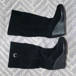 Sarah Jayne Leather wedge boot tall boot